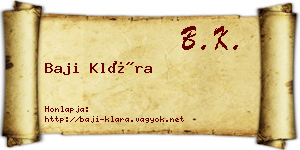 Baji Klára névjegykártya