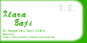 klara baji business card